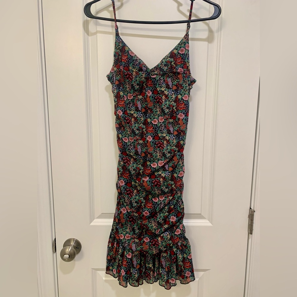 Urban Outfitters Dress Forum Women's Floral Ruched Bodycon Dress - size medium